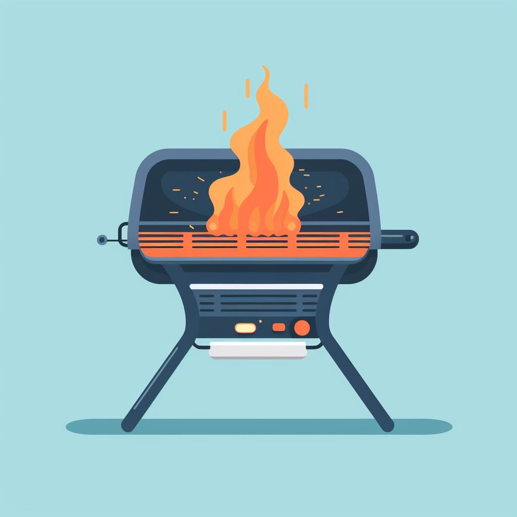 A grill being preheated